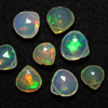 9 pcs - Trully Awesome - AAAAA - HiGH Quality Ethiopian - OPAL - Super Shine Full Colour Fire Faceted Heart Briolett - Size 5 - 8 mm